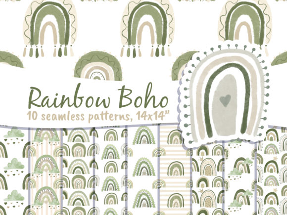 Download Boho Rainbow Digital Paper Neutral - Digital paper Collection