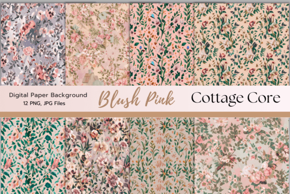 Download Blush Pink Cottage Core Digital Paper - Digital paper Collection
