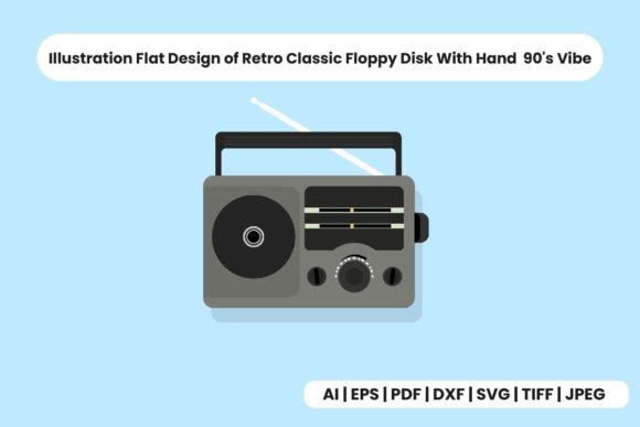 Download Flat Design of Retro Classic Radio 90’s - Classic Collection